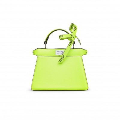 FENDI X MARC JACOBS SHINY NAPPA PETITE PEEKABOO I SEE U SATCHEL FLUO  (20*15*10cm)